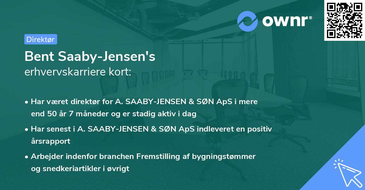 Bent Saaby-Jensen's erhvervskarriere kort