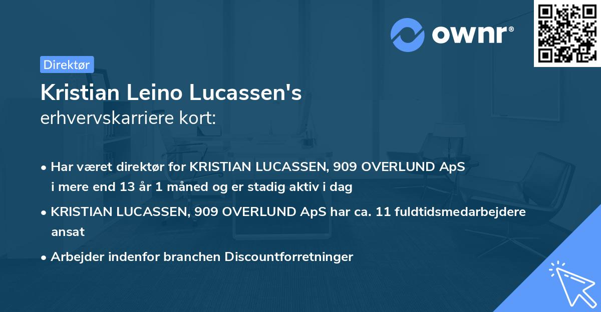 Kristian Leino Lucassen's erhvervskarriere kort