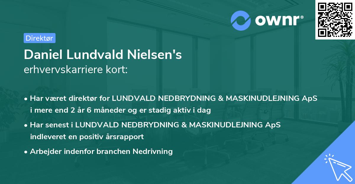 Daniel Lundvald Nielsen's erhvervskarriere kort