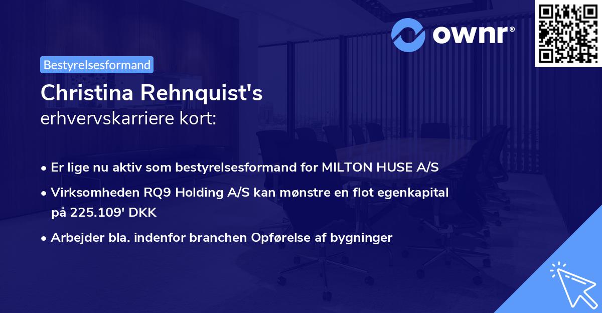 Christina Rehnquist's erhvervskarriere kort