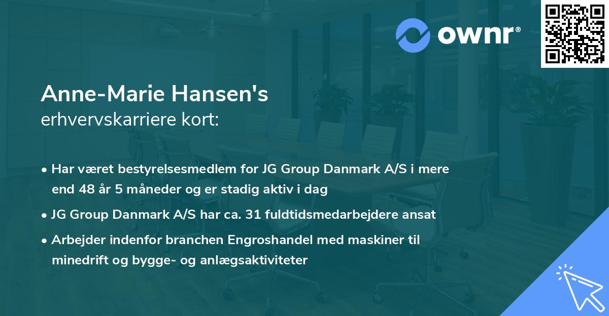 Anne-Marie Hansen's erhvervskarriere kort