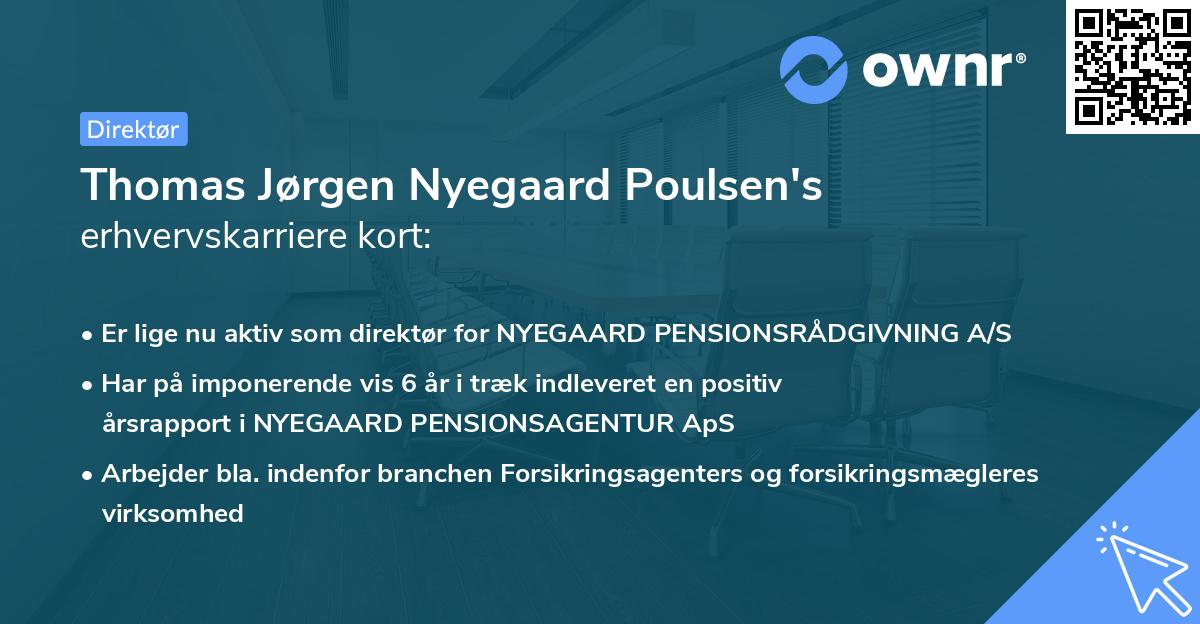 Thomas Jørgen Nyegaard Poulsen's erhvervskarriere kort