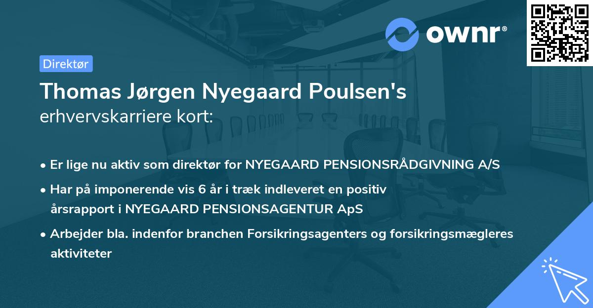 Thomas Jørgen Nyegaard Poulsen's erhvervskarriere kort