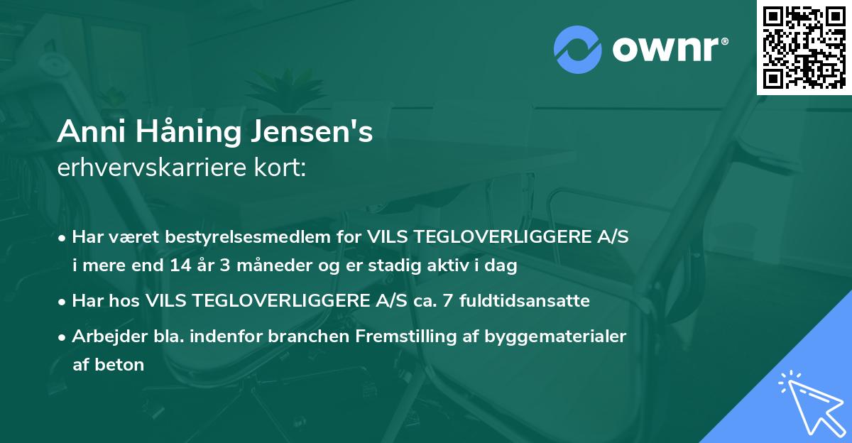 Anni Håning Jensen's erhvervskarriere kort