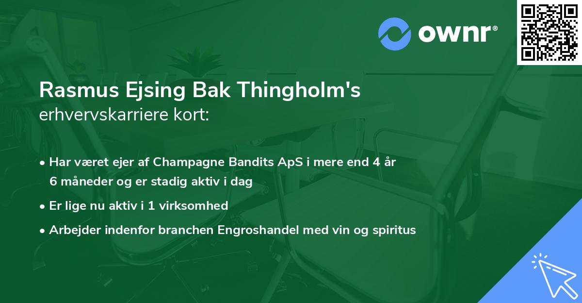 Rasmus Ejsing Bak Thingholm's erhvervskarriere kort