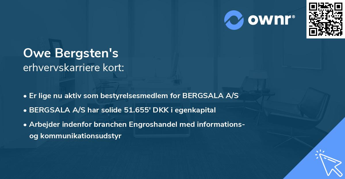 Owe Bergsten's erhvervskarriere kort