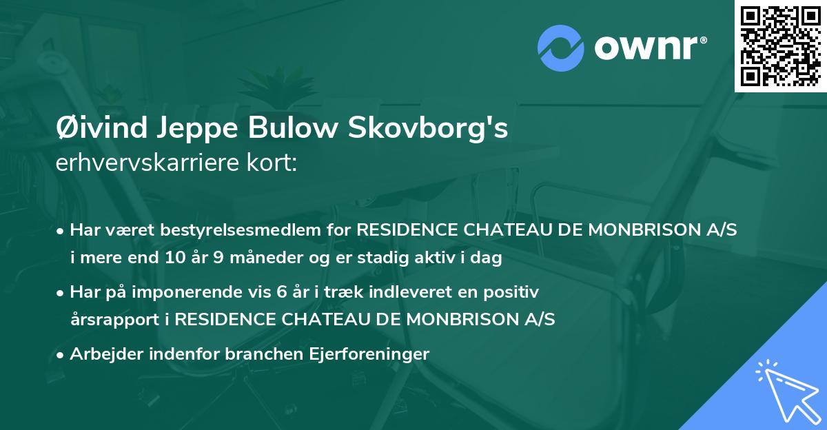 Øivind Jeppe Bulow Skovborg's erhvervskarriere kort