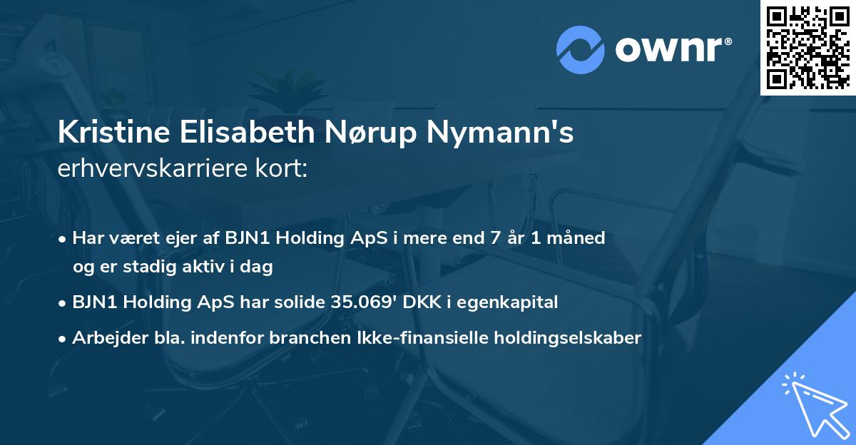 Kristine Elisabeth Nørup Nymann's erhvervskarriere kort