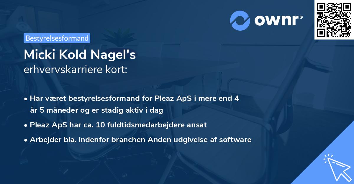 Micki Kold Nagel's erhvervskarriere kort
