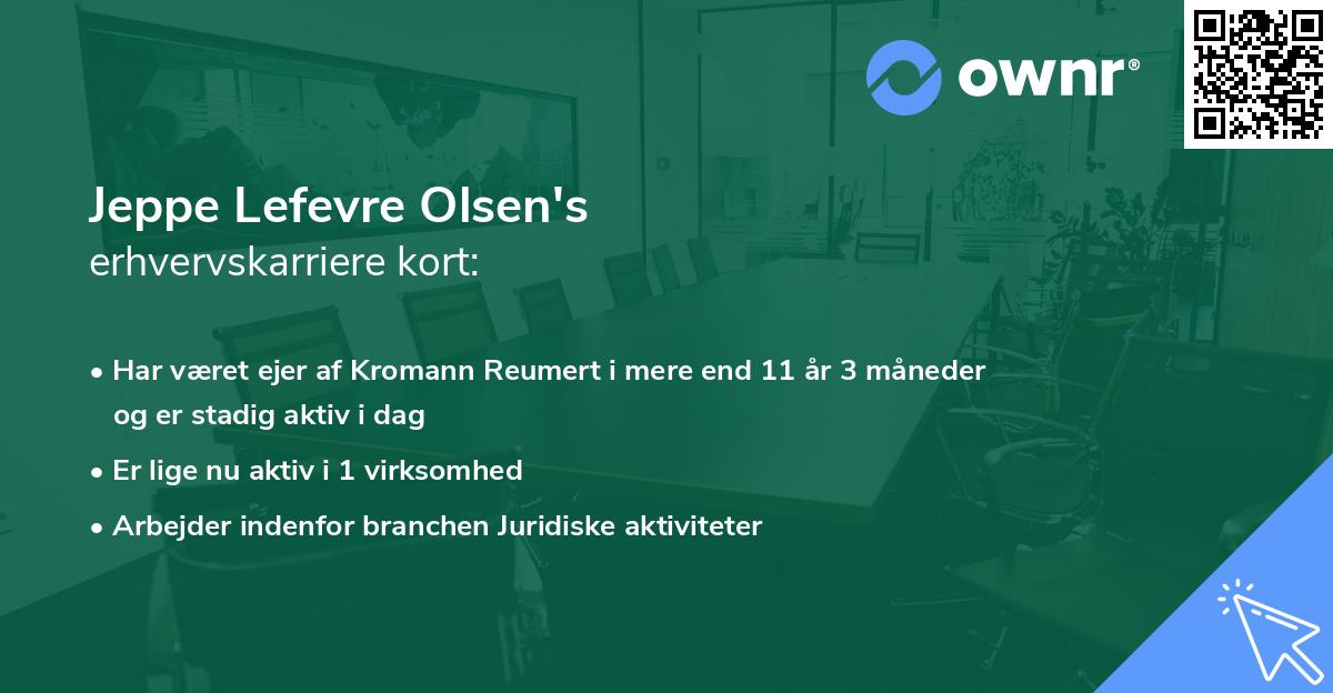 Jeppe Lefevre Olsen's erhvervskarriere kort