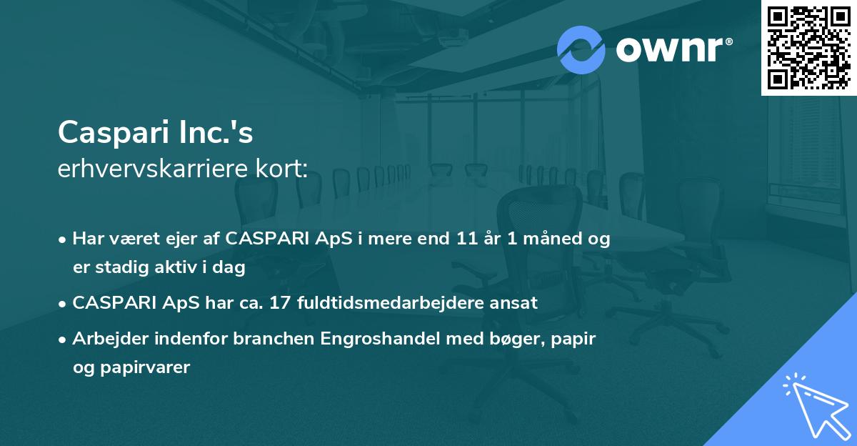 Caspari Inc.'s erhvervskarriere kort