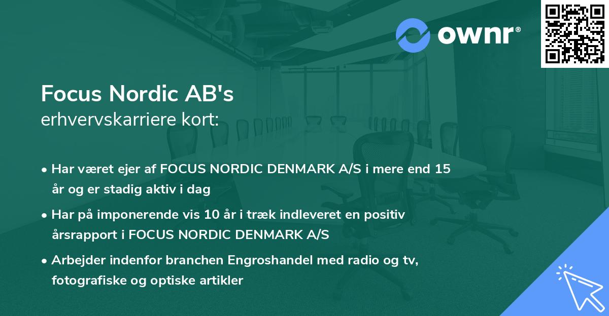 Focus Nordic AB's erhvervskarriere kort