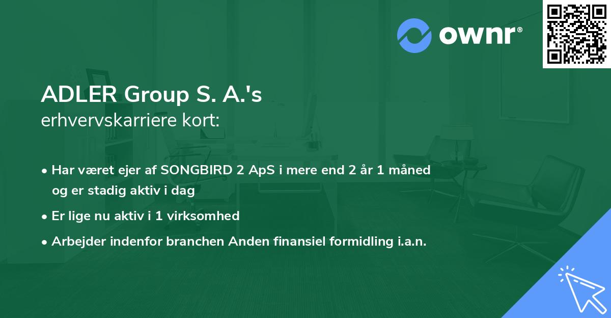 ADLER Group S. A.'s erhvervskarriere kort