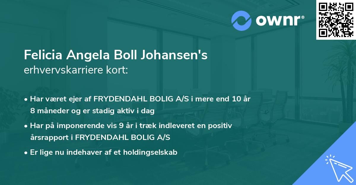 Felicia Angela Boll Johansen's erhvervskarriere kort