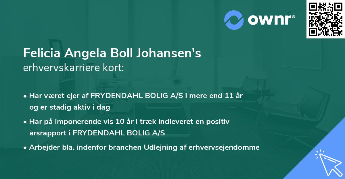 Felicia Angela Boll Johansen's erhvervskarriere kort