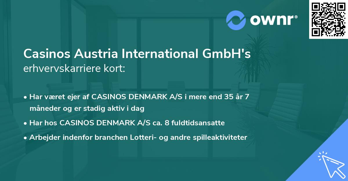 Casinos Austria International GmbH's erhvervskarriere kort