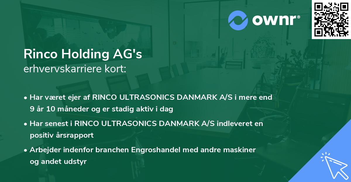 Rinco Holding AG's erhvervskarriere kort