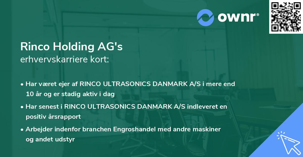 Rinco Holding AG's erhvervskarriere kort