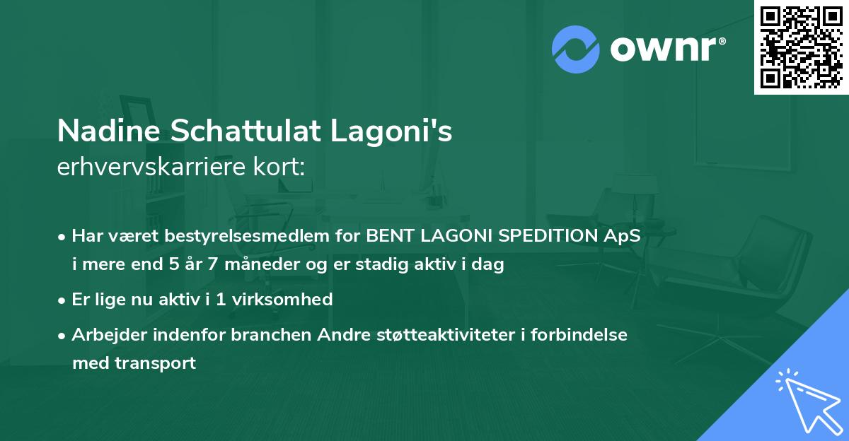 Nadine Schattulat Lagoni's erhvervskarriere kort