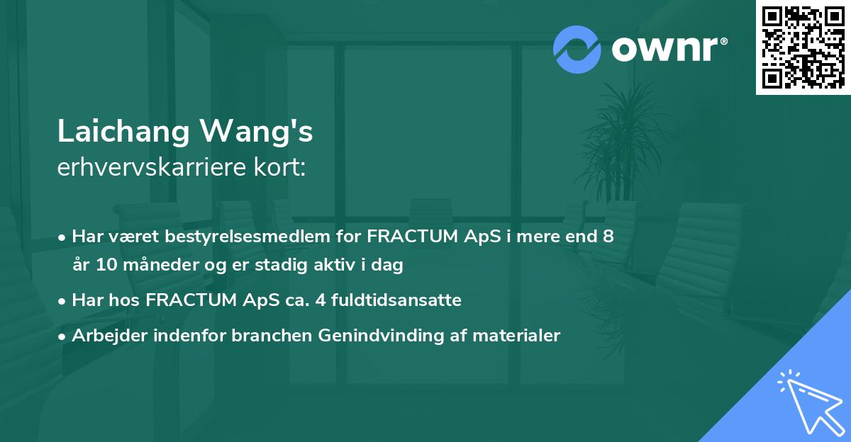 Laichang Wang's erhvervskarriere kort