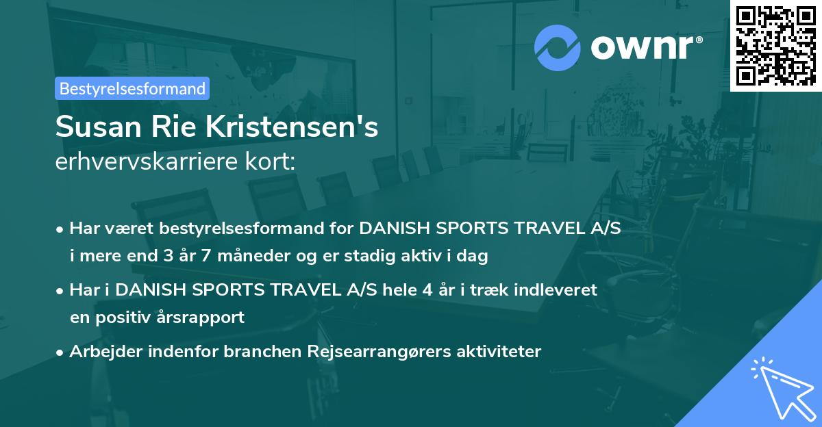 Susan Rie Kristensen's erhvervskarriere kort