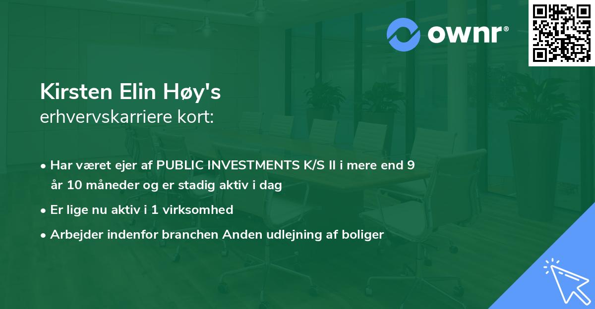 Kirsten Elin Høy's erhvervskarriere kort