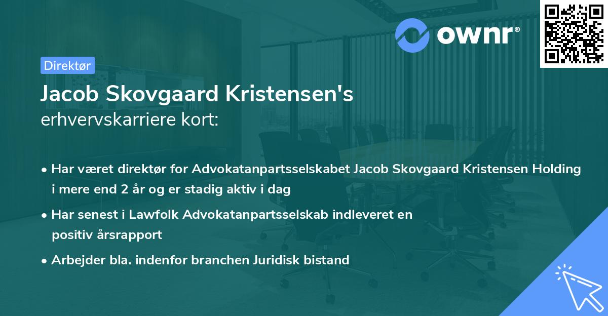 Jacob Skovgaard Kristensen's erhvervskarriere kort