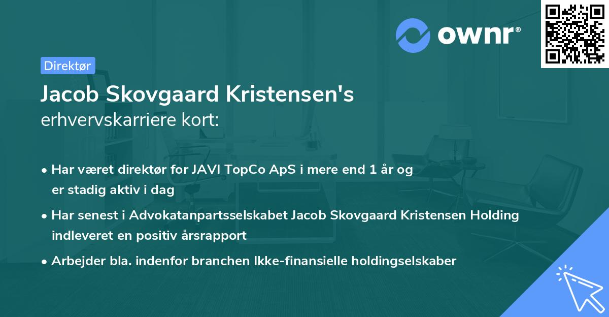 Jacob Skovgaard Kristensen's erhvervskarriere kort