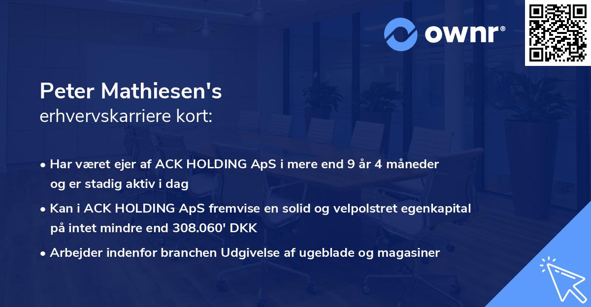 Peter Mathiesen's erhvervskarriere kort