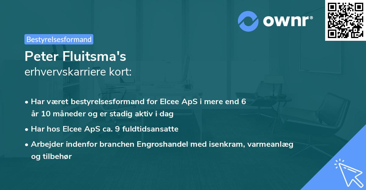 Peter Fluitsma's erhvervskarriere kort