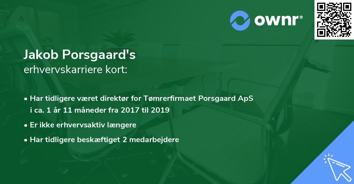 Jakob Porsgaard's erhvervskarriere kort
