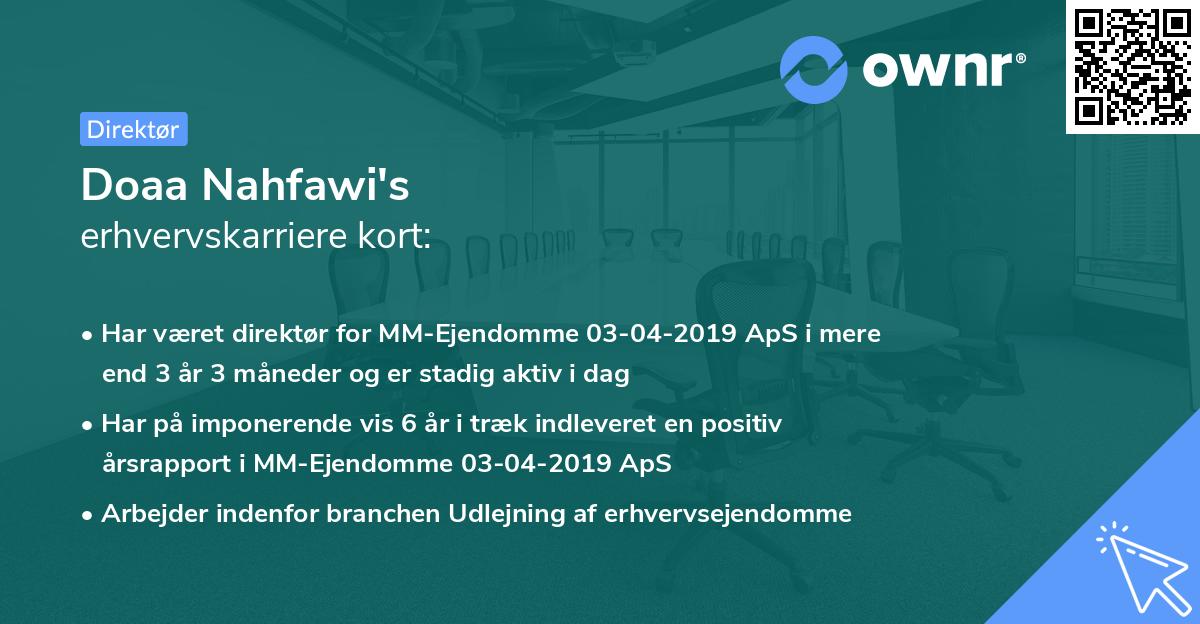 Doaa Nahfawi's erhvervskarriere kort