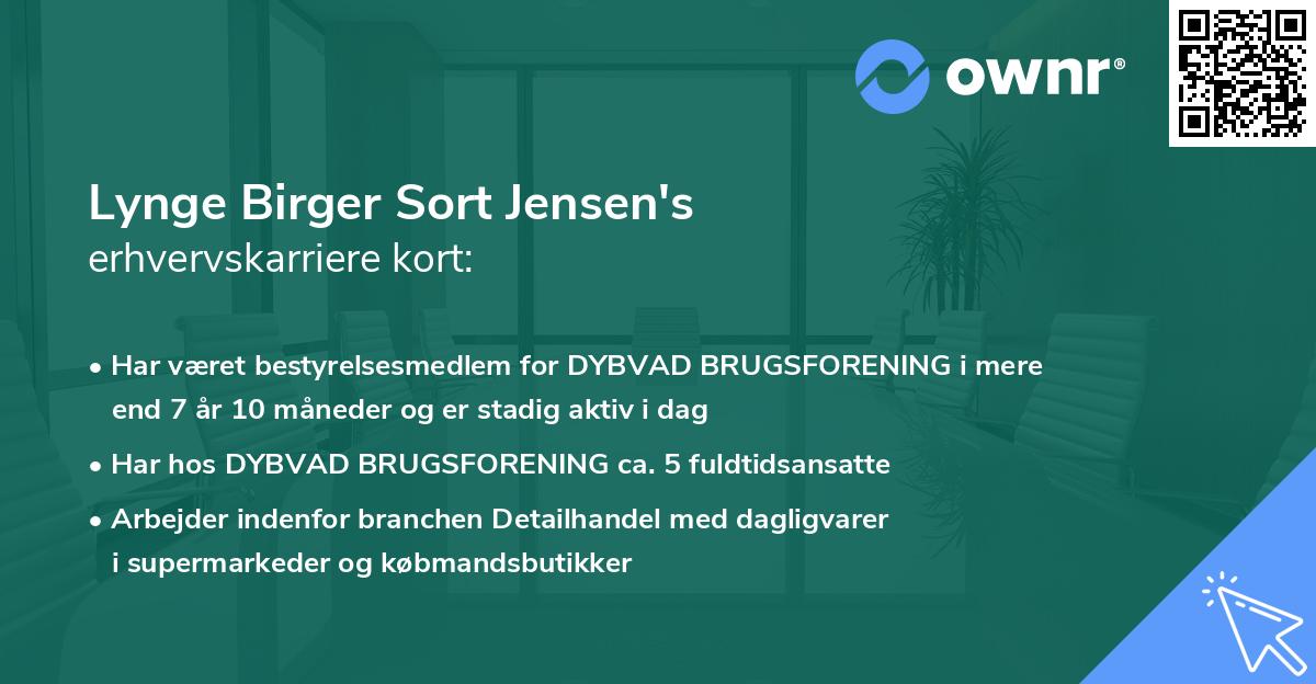 Lynge Birger Sort Jensen's erhvervskarriere kort