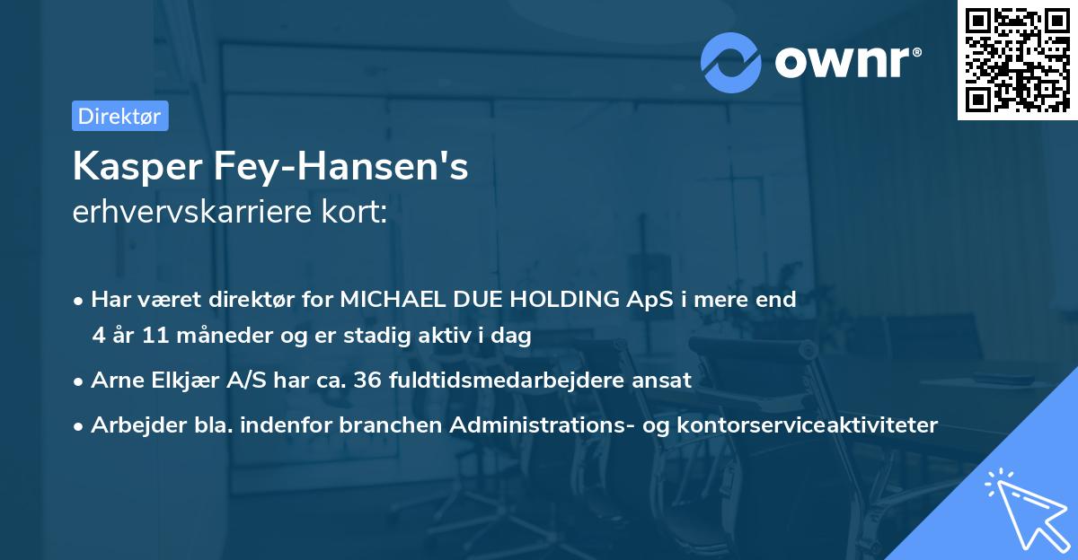 Kasper Fey-Hansen's erhvervskarriere kort
