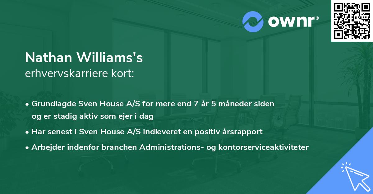 Nathan Williams's erhvervskarriere kort