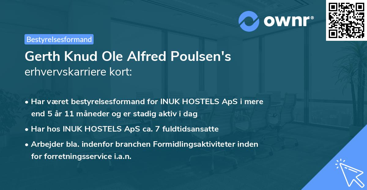Gerth Knud Ole Alfred Poulsen's erhvervskarriere kort