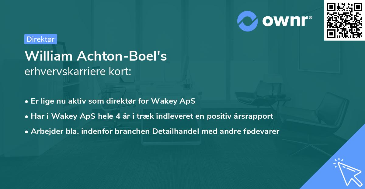 William Achton-Boel's erhvervskarriere kort