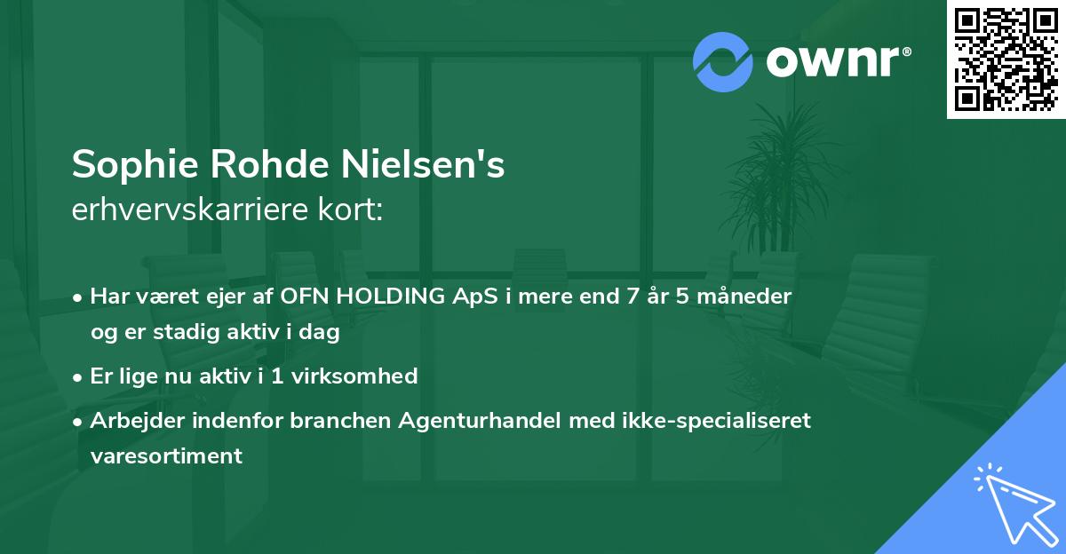 Sophie Rohde Nielsen's erhvervskarriere kort