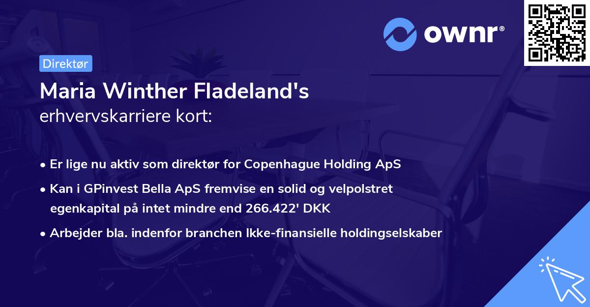 Maria Winther Fladeland's erhvervskarriere kort