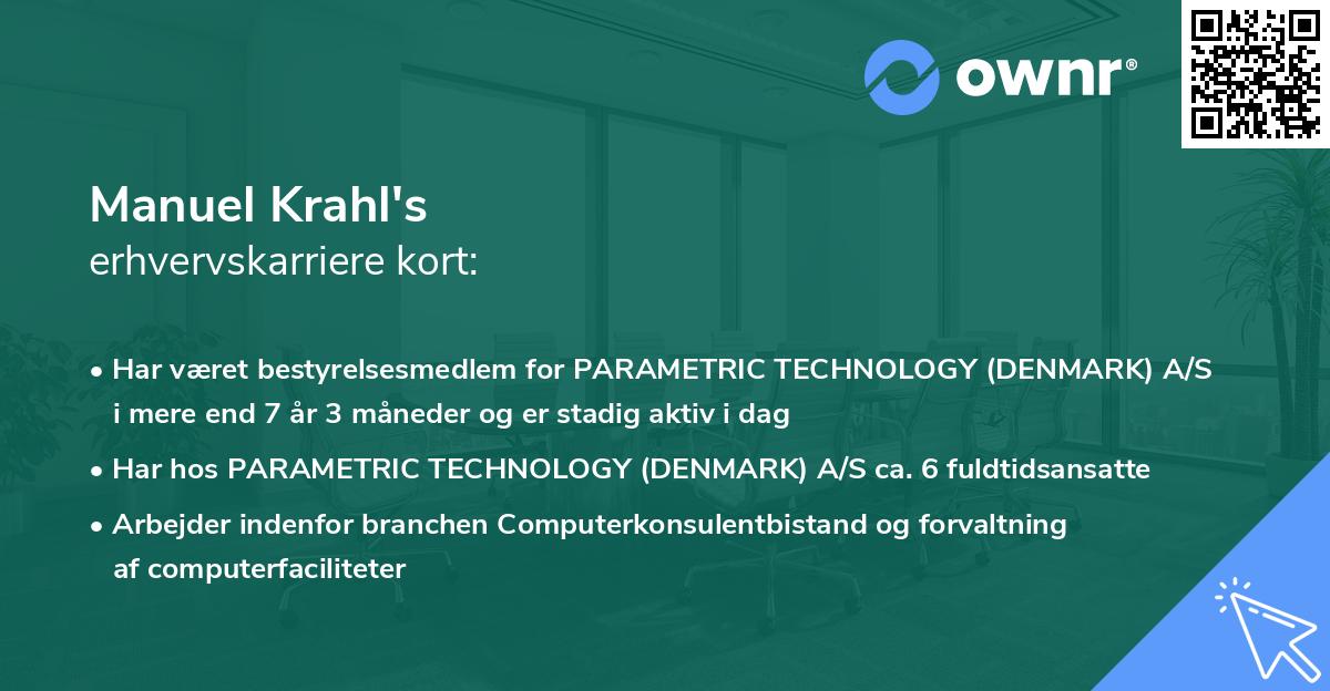 Manuel Krahl's erhvervskarriere kort