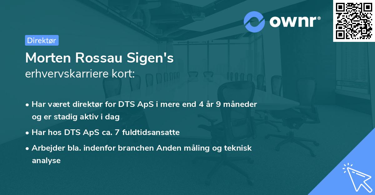Morten Rossau Sigen's erhvervskarriere kort