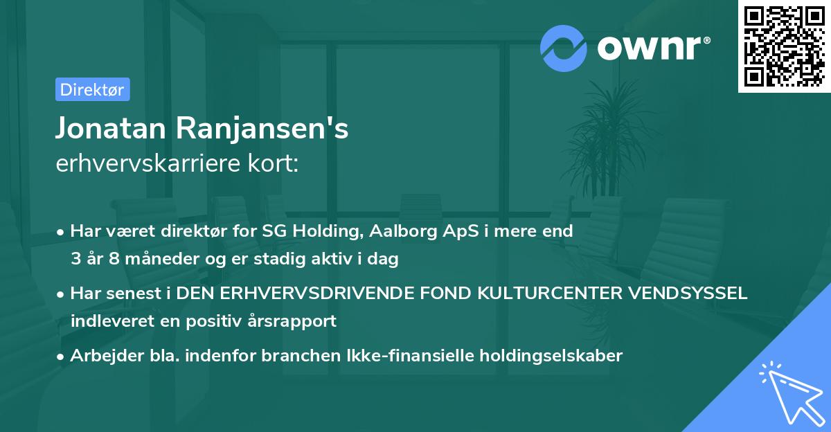 Jonatan Ranjansen's erhvervskarriere kort