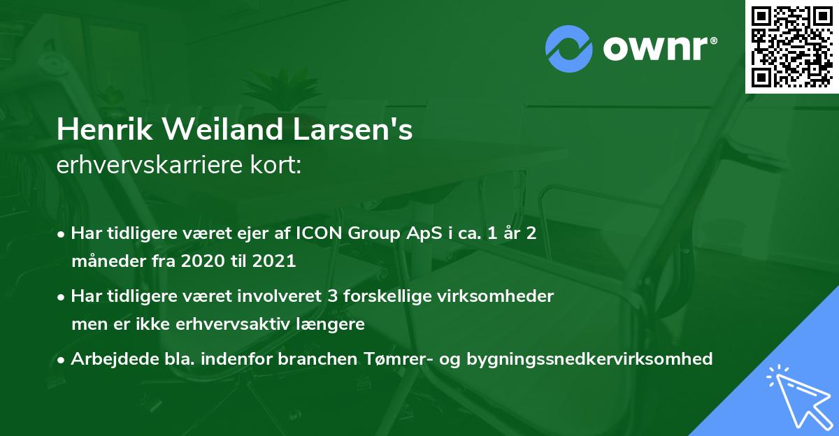 Henrik Weiland Larsen's erhvervskarriere kort
