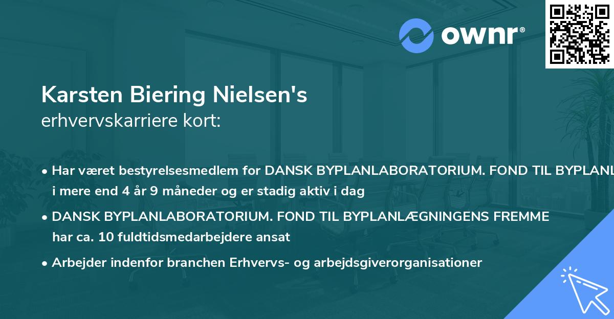 Karsten Biering Nielsen's erhvervskarriere kort