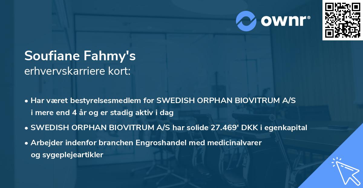 Soufiane Fahmy's erhvervskarriere kort