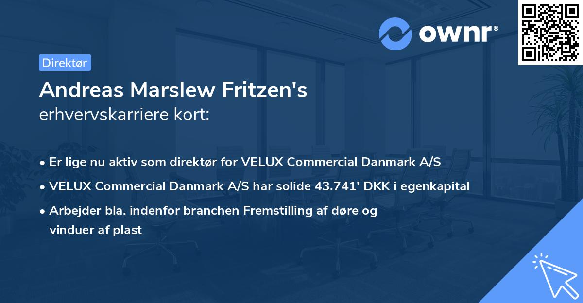 Andreas Marslew Fritzen's erhvervskarriere kort