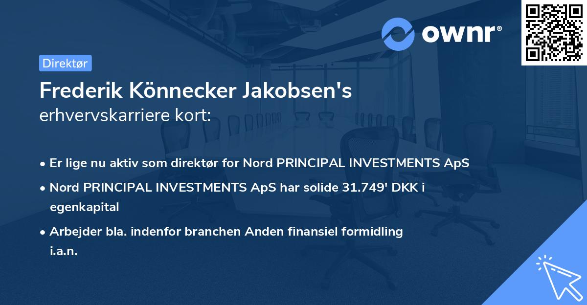 Frederik Könnecker Jakobsen's erhvervskarriere kort