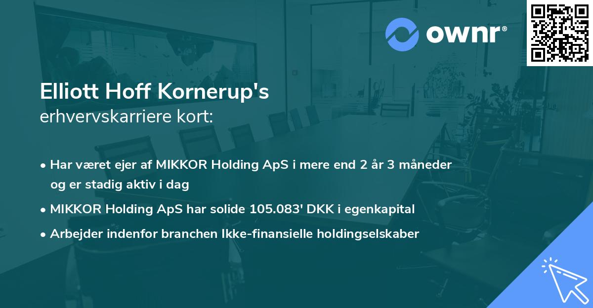 Elliott Hoff Kornerup's erhvervskarriere kort