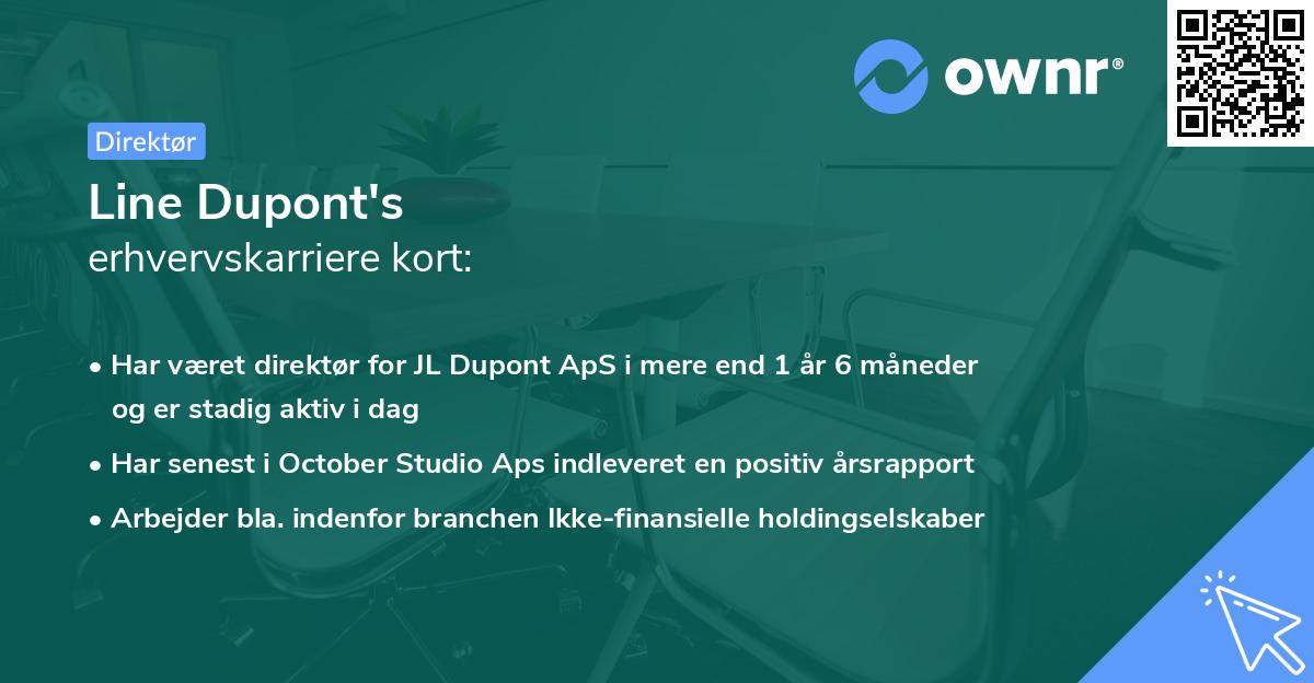 Line Dupont's erhvervskarriere kort