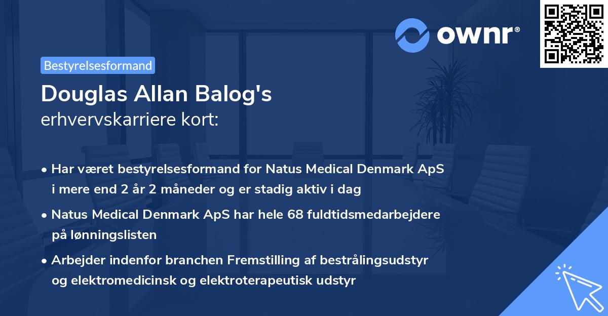 Douglas Allan Balog's erhvervskarriere kort